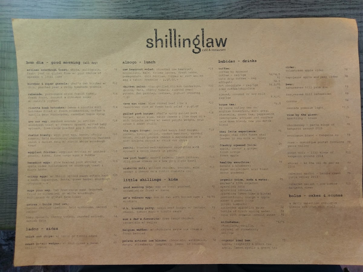 Menu Shillinglaw Cafe-7