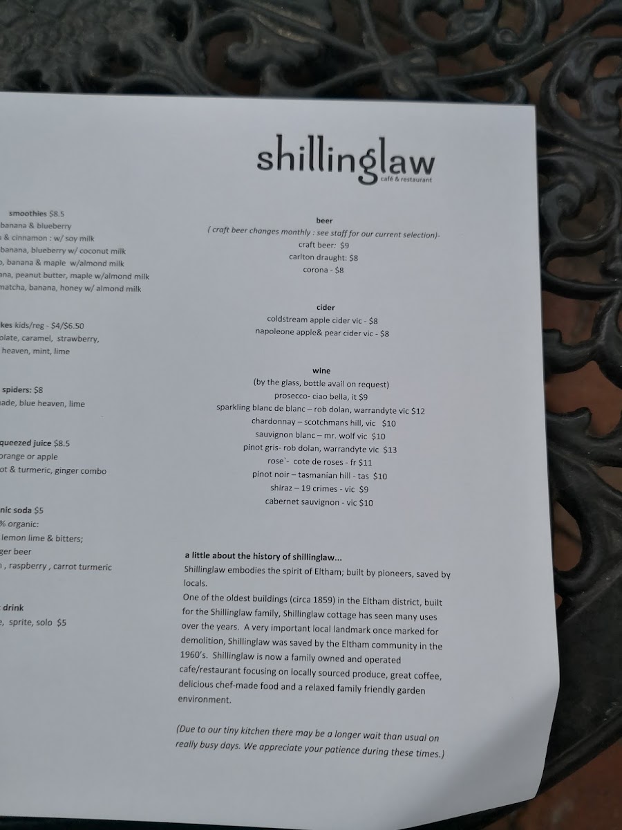Menu Shillinglaw Cafe-9